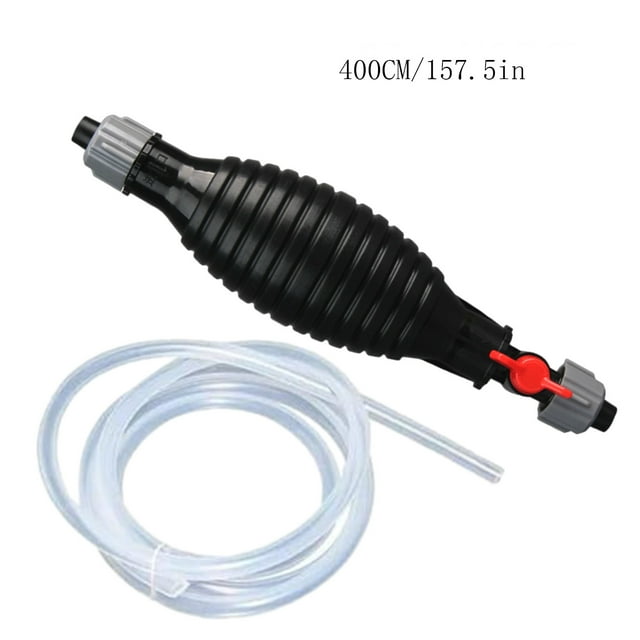 Pompe à Succion Multifonctionnelle Pompe Manuelle de Livraison Pompe Siphon Portable Convient pour Essence à Essence et Autres Fluides Sans Pince Valves Rotatives Rouges