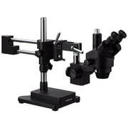 AmScope SM-4TZ-B 3.5X-90X Simul-Focal Trinocular Stereo Zoom Microscope with Double Arm Boom Stand