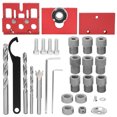 thumbnail image 1 of Hole Drill Punch Positioner Aluminum Alloy 3 in 1 Woodworking Punching Guide Locator, 1 of 13