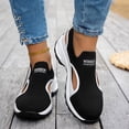 thumbnail image 2 of Women's Casual Shoes Thick Soled Round Toe Shallow Platform Slip on Comfortable Lightweight Suitable for Daily wear Walking Black Size 7.5, 2 of 7