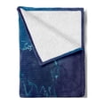 thumbnail image 2 of Dark Blue Soft Flannel Fleece Throw Blanket, World Map on Modern Background Illustration, Cozy Plush for Indoor and Outdoor Use, 70" x 90", Indigo Cobalt Blue, by Ambesonne, 2 of 5