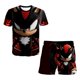 thumbnail image 5 of Sonic The Hedgehog Ropa de verano para niños y niñas, pijamas de 2 piezas/conjunto, traje de pantalones cortos de manga corta con estampado de Anime Harajuku para niños, 5 of 5