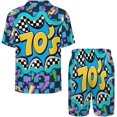 thumbnail image 3 of PRIYAL Men's Short Sleeve Pajama Sets Button Down Collar Sleepwear Soft Lounge Pjs Set Lightweight Men's Outfits, 3 of 12