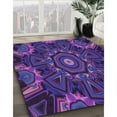 thumbnail image 3 of Ahgly Company Machine Washable Indoor Square Transitional Purple Iris Purple Area Rugs, 8' Square, 3 of 7