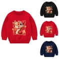 thumbnail image 3 of Mercatoo Kids Chinese New Years Sweatshirts Spring Autumn Long Sleeve Crewneck Active Pullover Top Causal Sweatshirt, 3 of 4