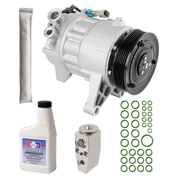 AC Compressor & A/C Repair Kit For Cadillac SRX 3.0L V6 2010 2011 - Includes Drier, Expansion Valve, PAG Oil & O-Rings - BuyAutoParts