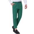 thumbnail image 4 of Pantalones de traje de negocios recortados para hombres Inspire Chic, corte recto, frente plano, talla 38, color verde, 4 of 7