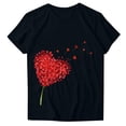 thumbnail image 3 of WREESH Graphic Shirts for Women Valentine's Day Heart Printed Short Sleeve Tees Tops for 2025 Spring Summer T-Shirts Black, 3 of 4