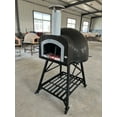 thumbnail image 4 of Tiled Cement Outdoor Pizza Oven / Clay Wood Fired Pizza Ovens with Black Penny / Circle Mosaic Tiles - OP80, 4 of 5