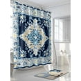 thumbnail image 3 of Fsddascl Vintage Ethnic Shower Curtain Set - 36" x 78" Washable Bathtub Curtain with 12 Hooks, Boho Tribes Modern Blue Middle Century Waterproof Fabric Stall Shower Curtains for Bathroom/Bathtub, 3 of 6
