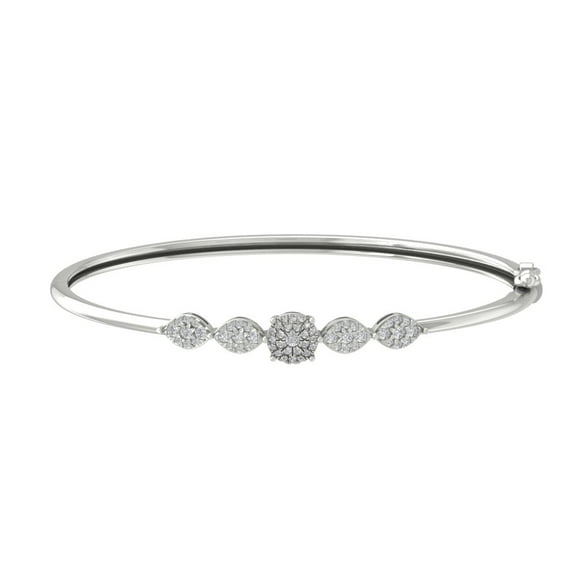 ARAIYA 10K White Gold Lab Grown Diamond Bangle Bracelet (5/8 cttw, VS Clarity, D-E Color) 7"
