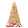 thumbnail image 1 of Patiojoy 7 FT Artificial Christmas Tree Pre-lit Xmas Tree with  Branch Tips LED Lights Silver Tinsel Leaves, 1 of 9