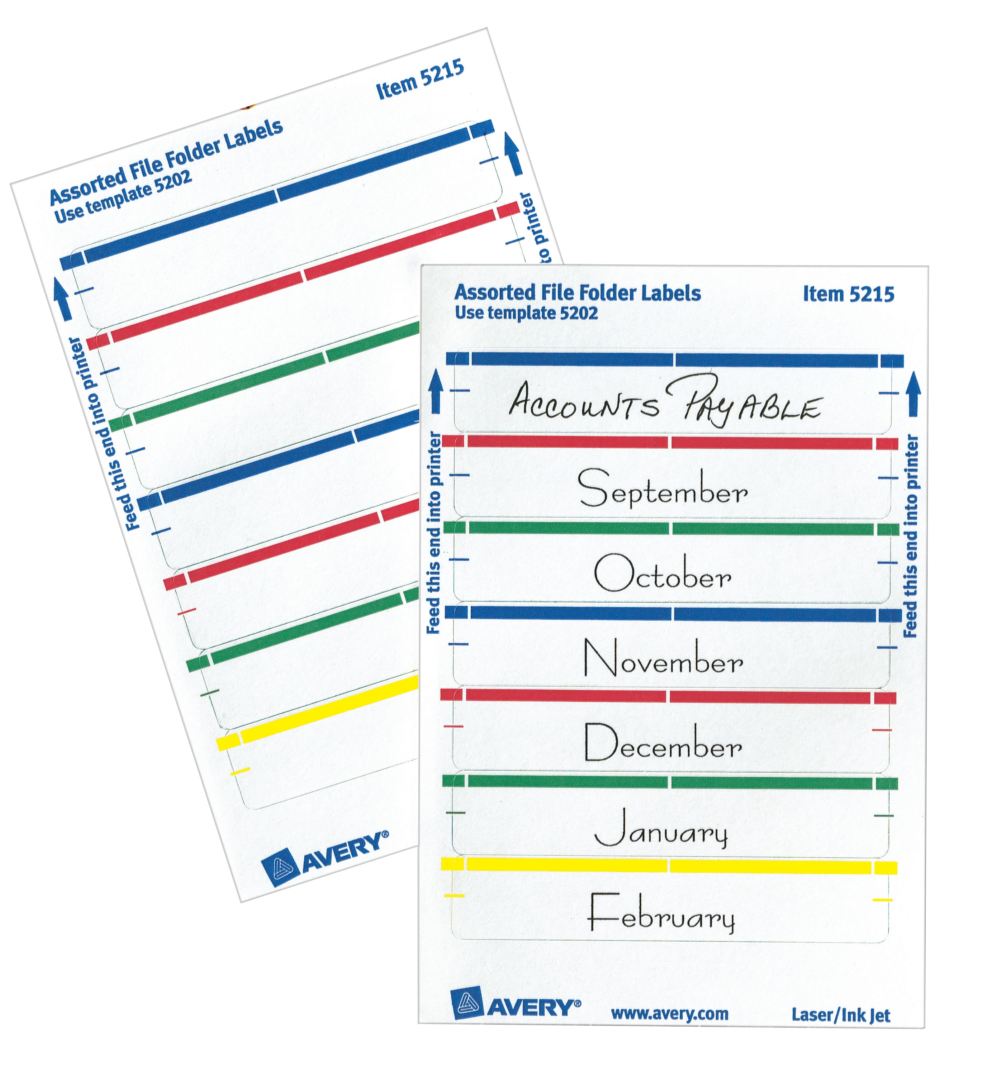 Avery File Folder Labels, Permanent, Assorted, 252 Labels (5215)