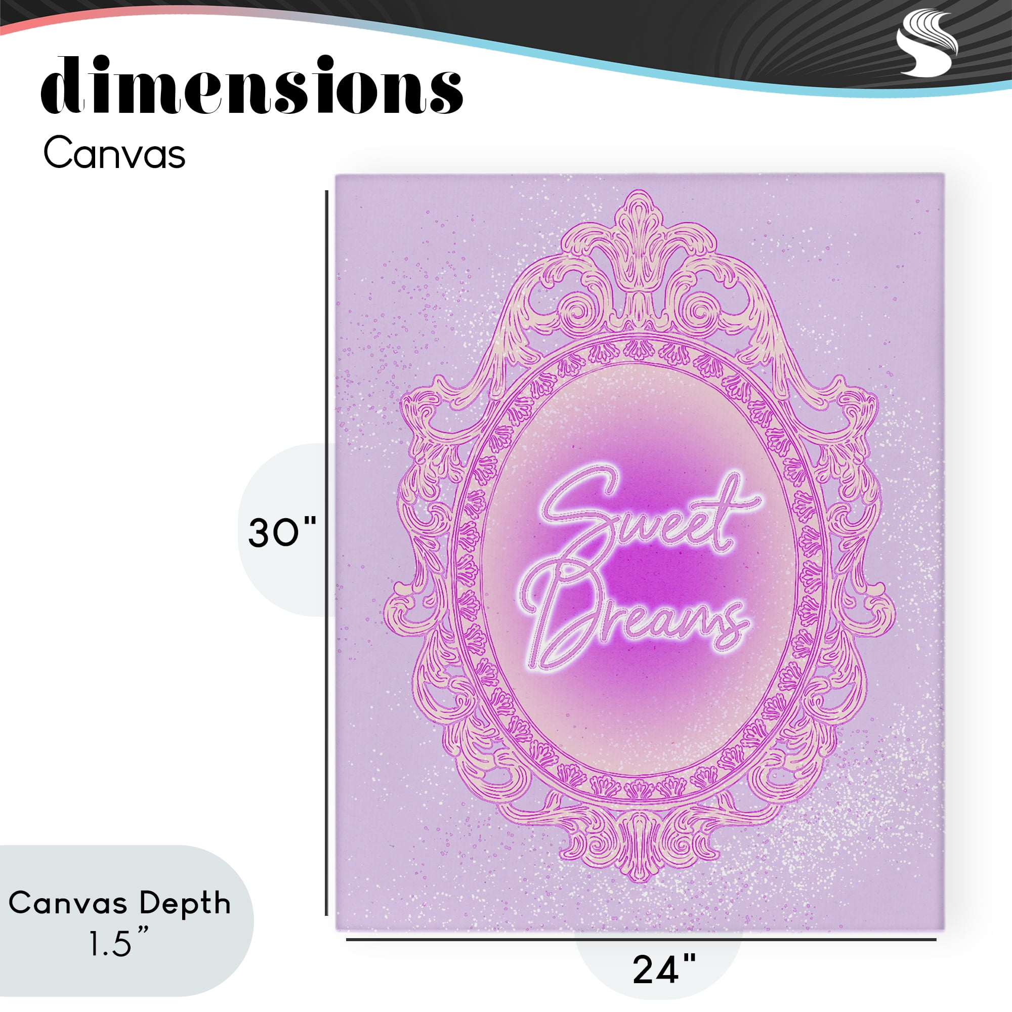 Stupell Industries Sweet Dreams Ornate Mirror Canvas Wall Art, design by Ziwei Li