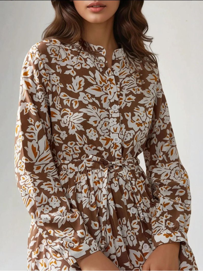 Printed Maxi Dress with Shirt Collar - Walmart.com Printed Maxi Dress with Shirt Collar - Walmart.com