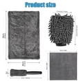 thumbnail image 2 of 4-Piece Car Wash Kits Detailing Cleaning Kits, with Double-Sided Chenille Mitt & Tire Brush, Super Absorbent Quick Dry Double-Sided Microfiber Cleaning Cloths, Ultra-Soft Car Wash Tools Kit, 2 of 8