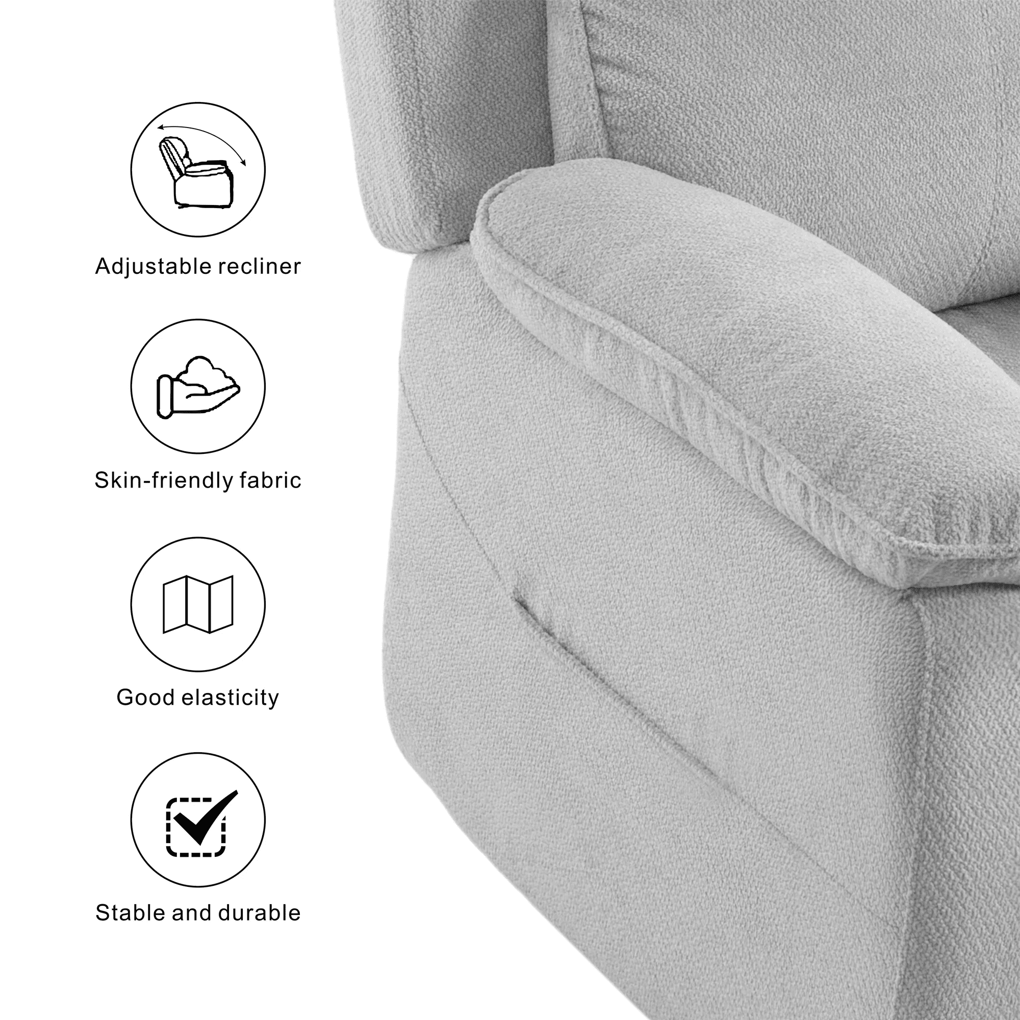 BSHTI 34.84" Power Recliner Chair with Remote – Chenille Upholstery, Ergonomic Lounge Chair for Living Room, Adjustable Recliner for Small Spaces and Home Theater, Dark Grey