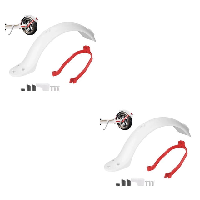 Soidarity Durable Electric Scooter Rear Mudguard M365 Replacement Fender blanco rojo 2Conjunto