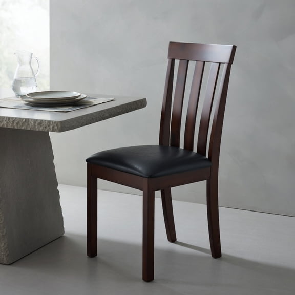 Resenkos Dining Chairs, Kitchen Chairs Trattoria Chairs,Dining Chair Set of 2 Upholstered Wooden Kitchen Chairs with Padded Seat and Rubber Wood Frame-Espresso