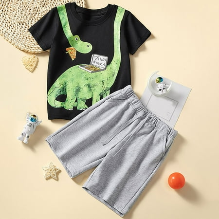 

Toddler Boys Outfit Sets Short Sleeve Dinosaur Prints T Shirt Tops Shorts Two-Piece Suit Clothes