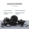 thumbnail image 3 of Batería de Cocina ColorHome Kit de Sartenes 16 Pzas Antiadherente Negro, 3 of 10