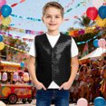 thumbnail image 2 of Boys Sequin Vest Performance Modern Dance Recital Stage Show Party Celebration, 2 of 9