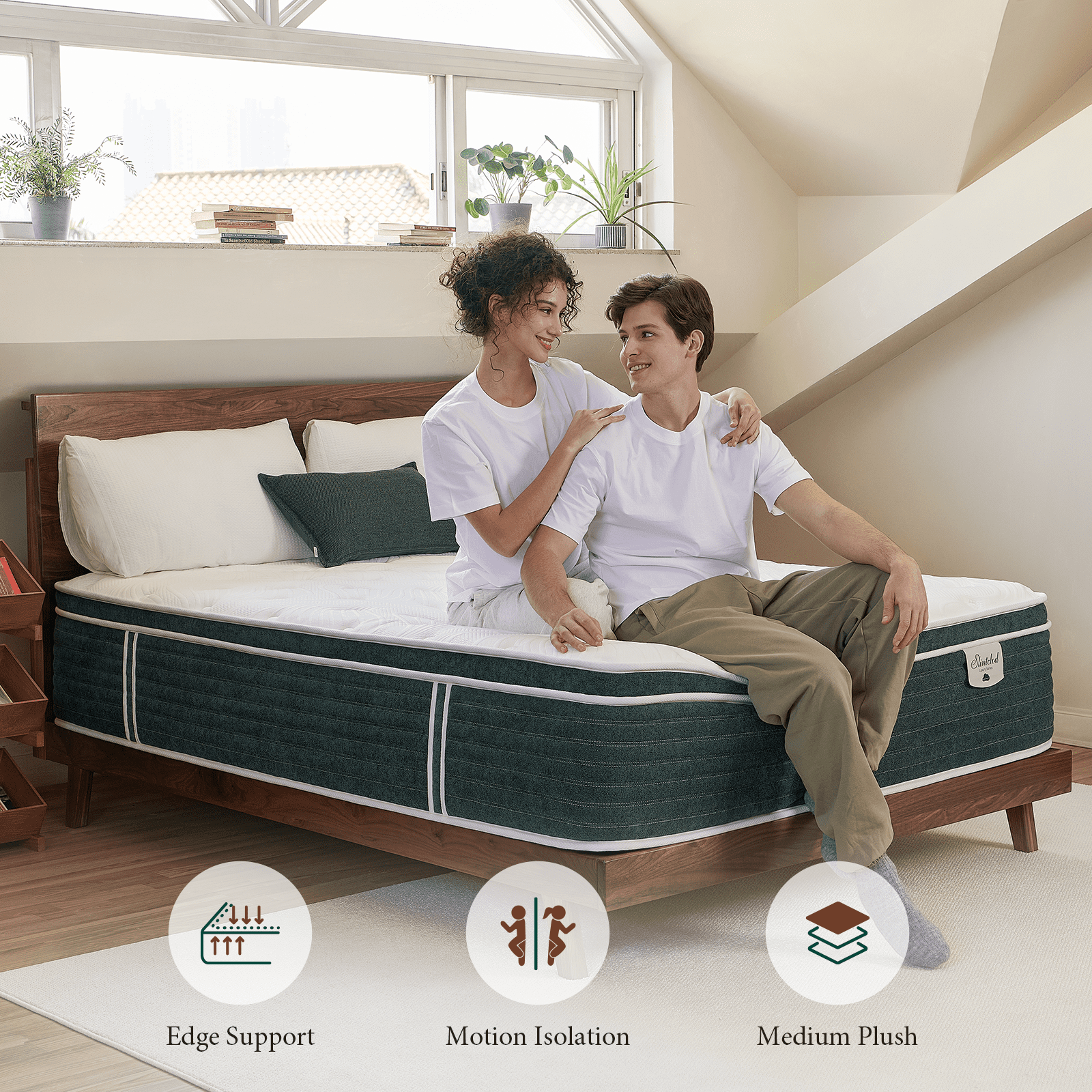 Slintclod Hybrid 14 Inch King Size Mattress- Medium Plush - Contouring Gel Memory Foam - Cooling Fiber- CertiPUR-US Certified - No Fiberglass - Forever Warranty(80"x76"x14")