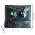 thumbnail image 2 of Monedero pequeño ojos Cartera cuero con cara contrabando - Necronomicon () Verde Púrpura, 2 of 9