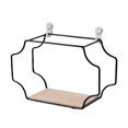 thumbnail image 2 of 1 Set Wall Mounted Floating Shelves, Modern Metal Wall Shelf, Simple Wood Partition Storage Shelves, Wall Decor Rack for Bedroom, Living Room, Kitchen and Office, 2 of 7