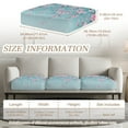 thumbnail image 4 of Xoenoiee Blue Cherry Blossom Pattern 3-Piece Couch Cushion Covers, Stretch Sofa Seat Slipcovers with Non-Slip Elastic Bottom, Washable Jacquard Furniture Protector for 3 Cushion Couch, 4 of 7
