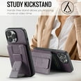 thumbnail image 7 of ELEHOLD for iPhone 17 Pro Wallet Back Case,RFID Blocking Flip Card Holders Strong Magnetic Retractable Wristband Strap Stand Function Shockproof Protective iPhone 17 Pro Cover,Purple, 7 of 7