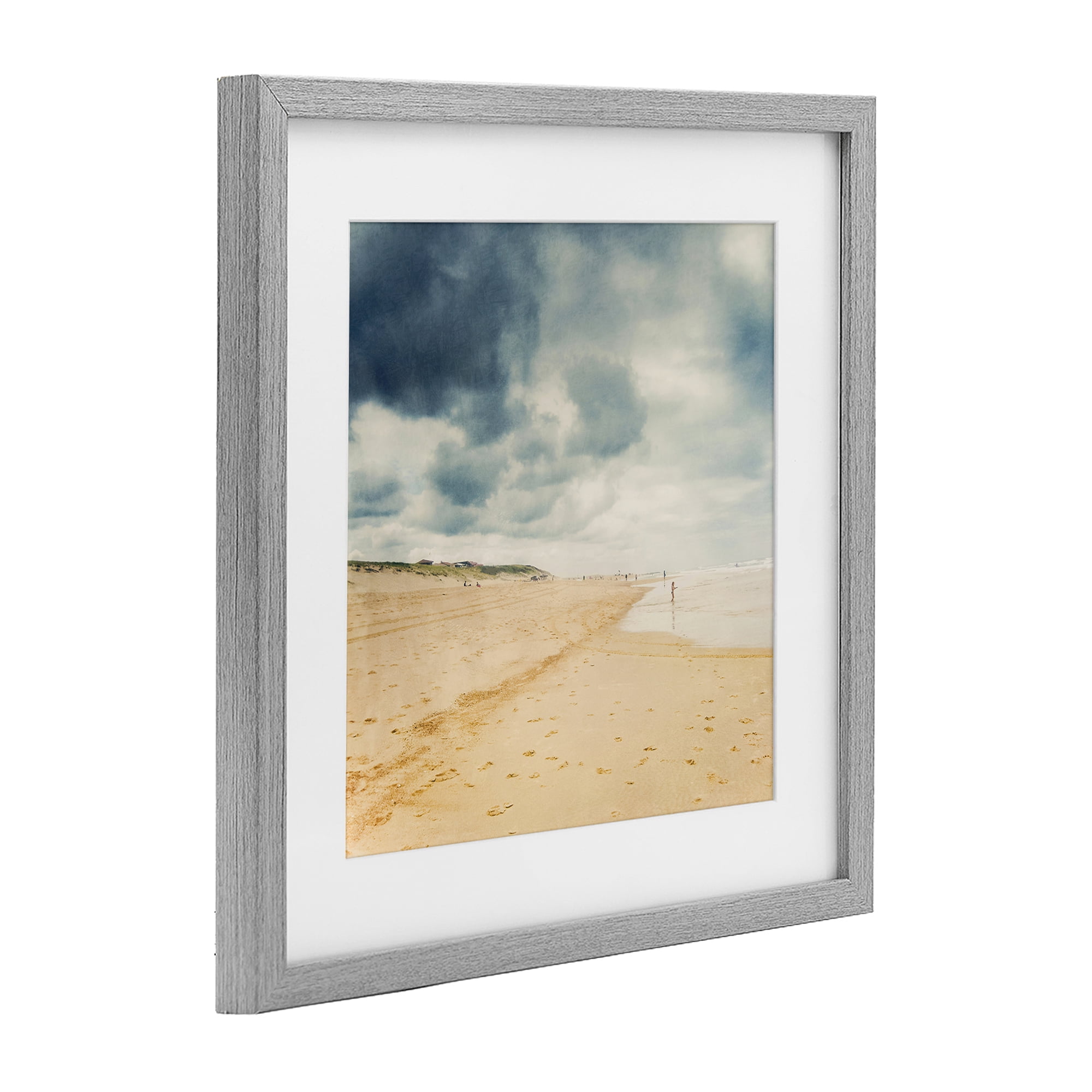 Stupell Industries Beach On A Cloudy Day Gray Framed Print Under Glass, design by Dirk Wüstenhagen