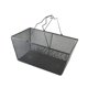thumbnail image 4 of Cesta de compras de malla de alambre con asa, contenedor de hierro, organizador de almacenamiento portátil resistente multiusos para tiendas y Negro, 4 of 8