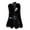 Black, variant on Women's Leather Patchwork Faux Fur Vests Sleeveless Solid Furry Outerwear Elegant Exquisite Coats with Belt