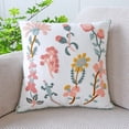 thumbnail image 1 of Funda de almohada con diseño de tulipán verde fresco y sencillo con flores bordadas para sofá, cama, almohada de cintura para oficina, 1 of 6