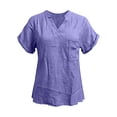 thumbnail image 4 of Women's Tops T Shirts Loose Fit Short Sleeve V Neck Boho Shirts, 4 of 6