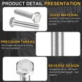 thumbnail image 3 of 2Pack M10-1.5 x 50mm Left Hand Hex Head Bolt, 304 Stainless Steel Reverse Fully Threaded  Fastener Screws Bolts for Machinery, Automobiles and Construction, 3 of 6