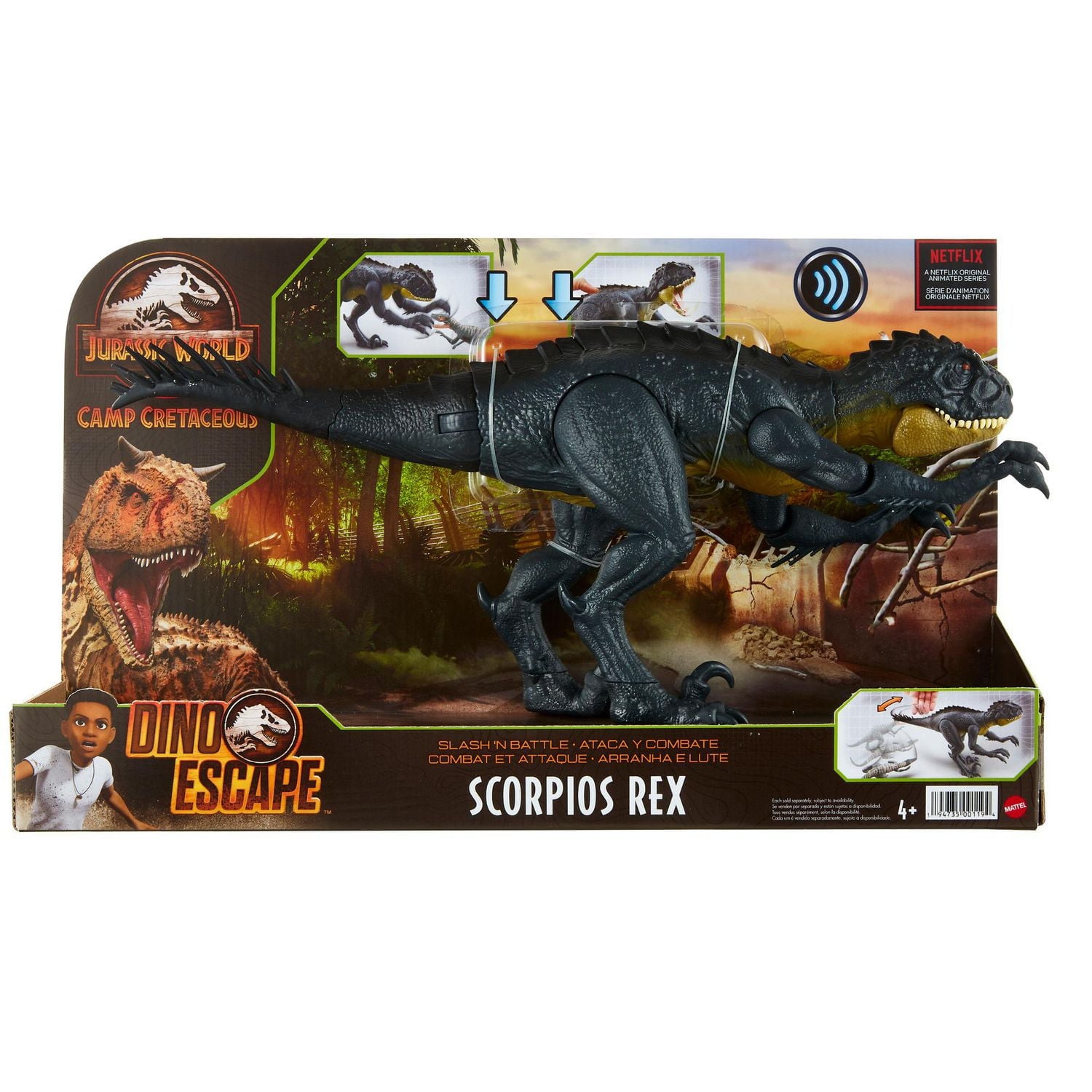 Jurassic World Slash ‘N Battle Scorpios Rex Action & Sound Figure 4 Year Olds & Up