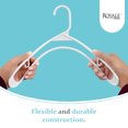 thumbnail image 3 of ROYALE Plastic Hangers 60 Pack - White Plastic Hangers - Clothes Hanger with Hooks – Heavy Duty Space Saving Coat Hangers Ideal for Everyday Use for Tops, Skirt, Dress, Shirts, Pants (60 Pack, White), 3 of 9