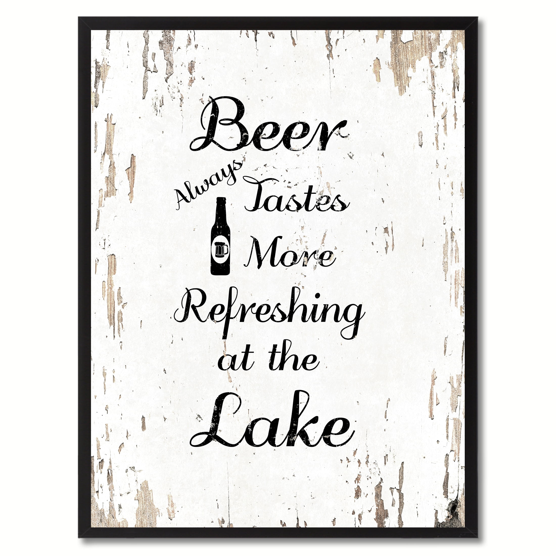 Beer Always Tastes More Refreshing At The Lake Quote Saying Canvas