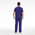 thumbnail image 6 of Scrubs for Men Set Short Sleeve V Neck Scrubs Top and Wide Leg Jogger Pants Healthcare Wrinkle-Resist 2 Pieces Outfit, XL, 6 of 9