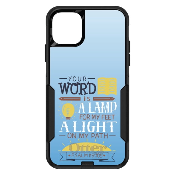 DistinctInk OtterBox Commuter Custom Case for Apple iPhone 15 (6.1" Screen) - World is a Lamp, A Light on My Path - Shockproof Protection