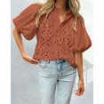 thumbnail image 3 of Blusa de Verano para Mujer PRETTYGARDEN con Escote en V y Encaje Talla M, 3 of 7