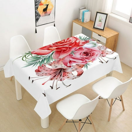 

Pink Rose Tablecloth Table Cloth Cover 3D for Wedding Coffee Party Dining Manteles Rectangular Living Room Flower Home r New