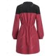 thumbnail image 3 of Más el tamaño de pana Bicolor lazo de la cintura Zip Up Escudo Rosegal Abrigos de talla grande, 3 of 5