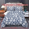 thumbnail image 6 of ZIATUBLES 3 Pcs Twin Size Polyester Duvet Cover Set, Tropical Leaves Print, Soft Washable Bedding with Zipper Closure, All-Season Bedroom Bed Linens,1 Duvet Cover and 2 Pillowcases, 6 of 8