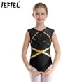 thumbnail image 2 of Niños Niñas brillantes diamantes de imitación gimnasia Ballet Jersey leotardo patinaje artístico baile disfraz ojo de cerradura espalda sin mangas mono, 2 of 5