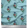 thumbnail image 1 of Soimoi Poly Georgette Fabric Leaves & Floral Block Printed Craft Fabric by The Yard 42 Inch Wide, 1 of 3