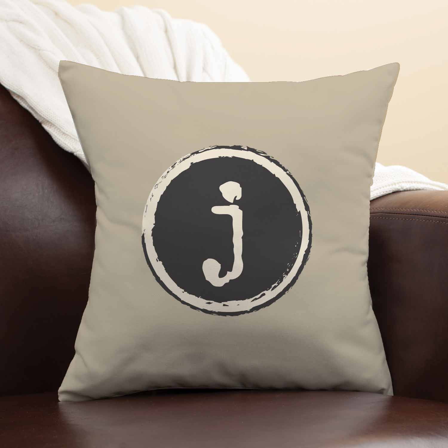 Generic Personalized Trendy Initial Throw Pillow  Lower Case