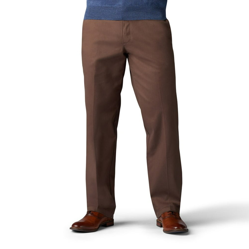 lee men's total freedom stretch relaxed fit flat front pant